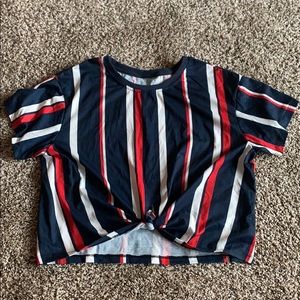 🌟 ROMWE Striped Crop Top